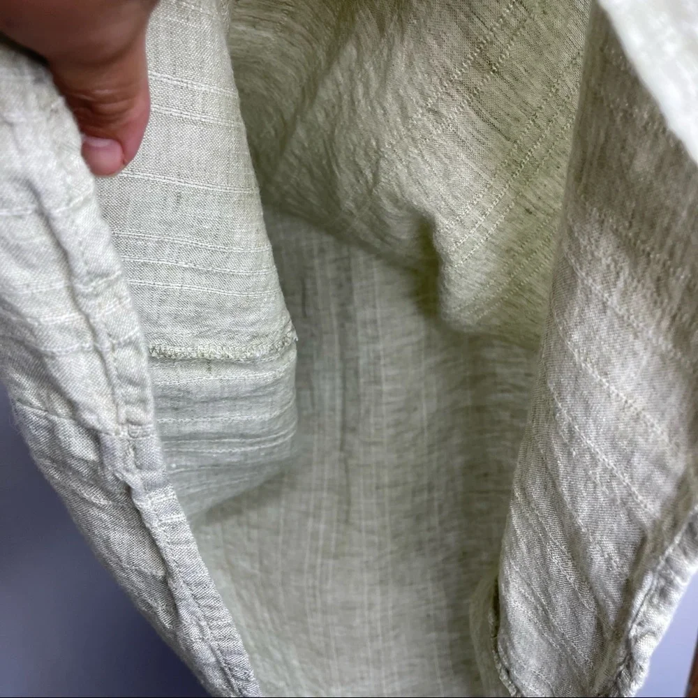 Flax Light Sage Green Linen Shift Dress